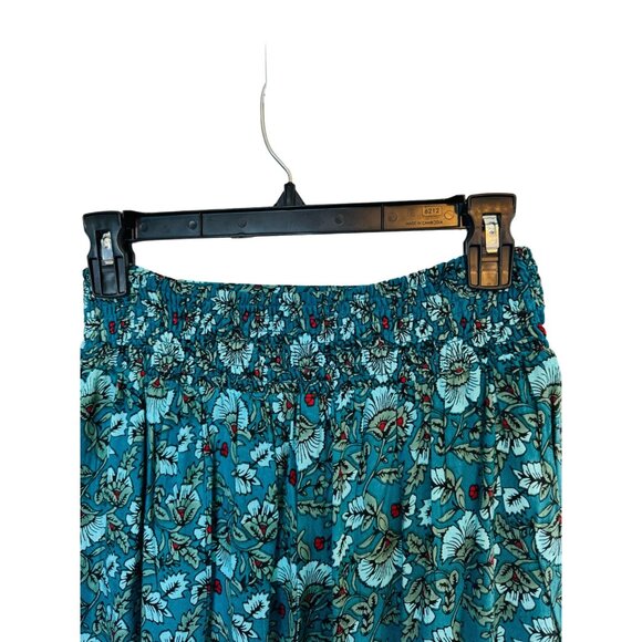 NWT XS Band Of The Free Floral Elise Deep Teal Aqua Wide Leg Palazzo Pants - Picture 3 of 11
